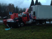 A big rig and a jeep collided on Interstate 5 northbound Thursday evening.