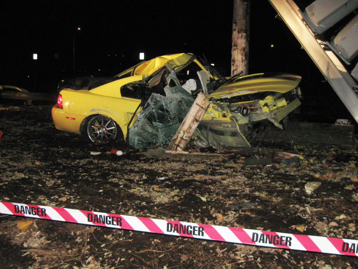 One man died Sunday night in this accident off Columbia Way, just east of the Interstate Bridge.