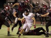 Camas running back Nate Beasley carries the ball against Eastlake in the 4A state quarterfinals.