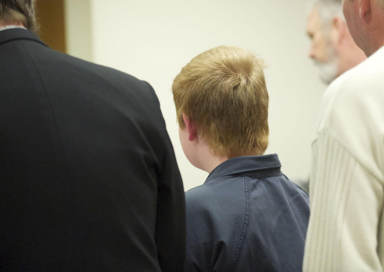 11-year-old Quincy Tuttle makes his first appearance in Clark County juvenile court on Thursday October 24, 2013, on charges that stem from allegedly bringing a firearm, ammunition and knives to Frontier Middle School on Wednesday.