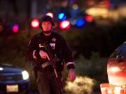 Officers respond to Tuesday's shooting at the Center for Community Health in Vancouver.