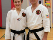 Following in the footsteps of his son Brandon, Robert Harvey earned his black belt on Dec.