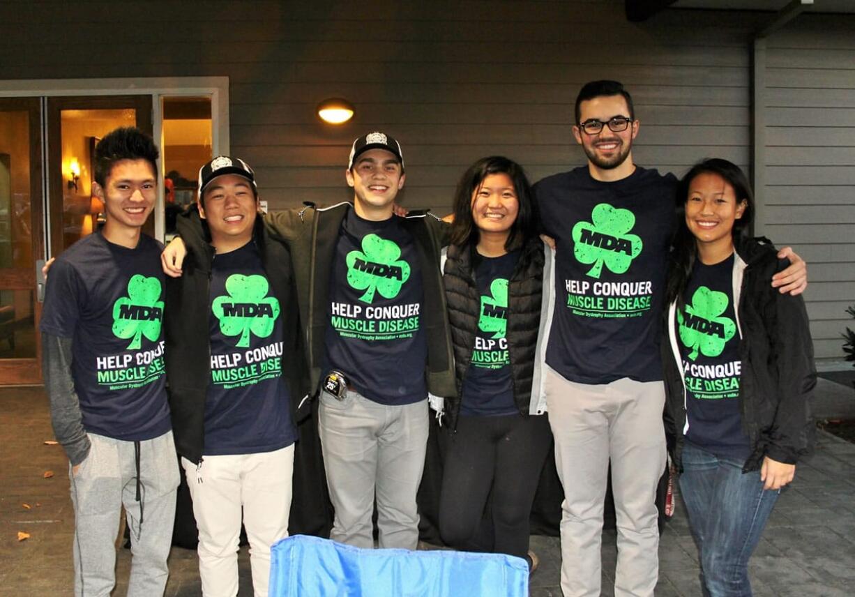 Camas: The Camas High School DECA team --which includes Chris Okimoto, from left, Kevin Chen, Cameron Vega, Kris Ahn, Andrew Carson and Amanda Shi -- raised $3,837 for the Muscular Dystrophy Association at a golf tournament on Oct.