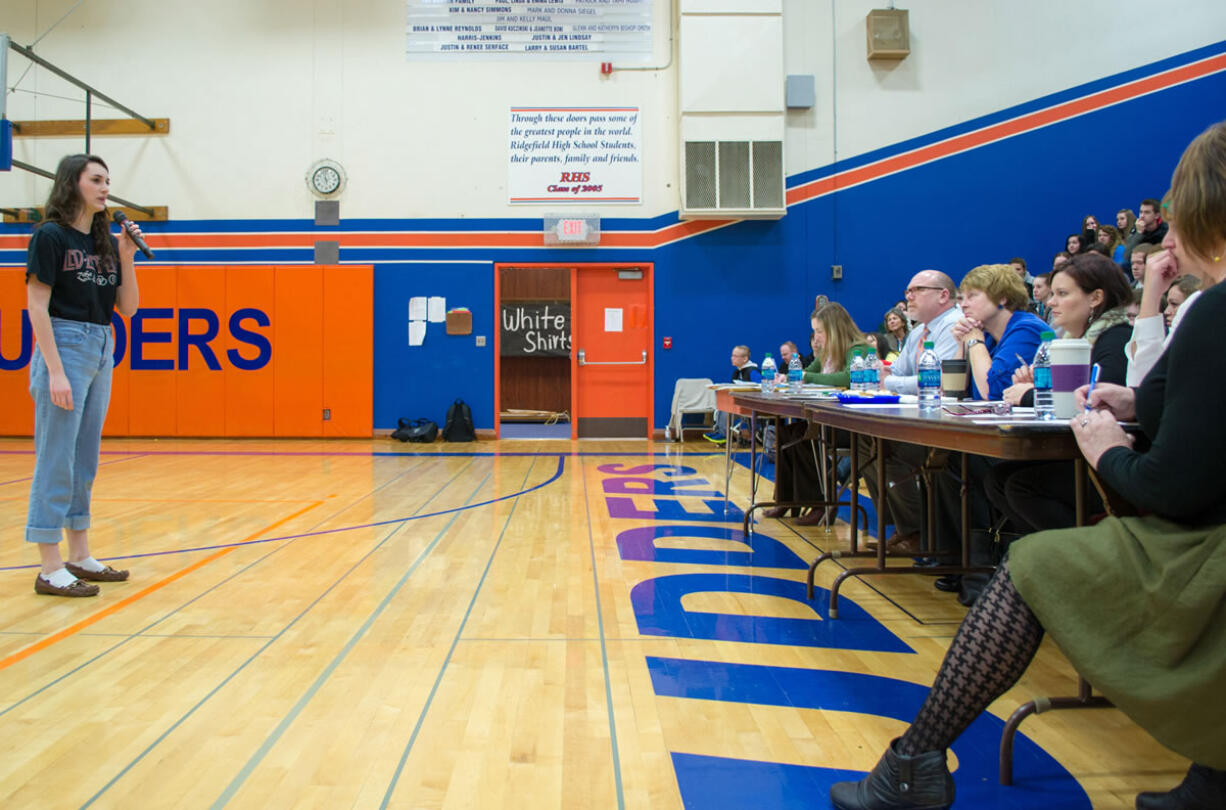 Ridgefield: Ridgefield High School senior Kailie French recites her award-winning Poetry Out Loud reading of &quot;The Coming of the Plague,&quot; written by Weldon Kees.