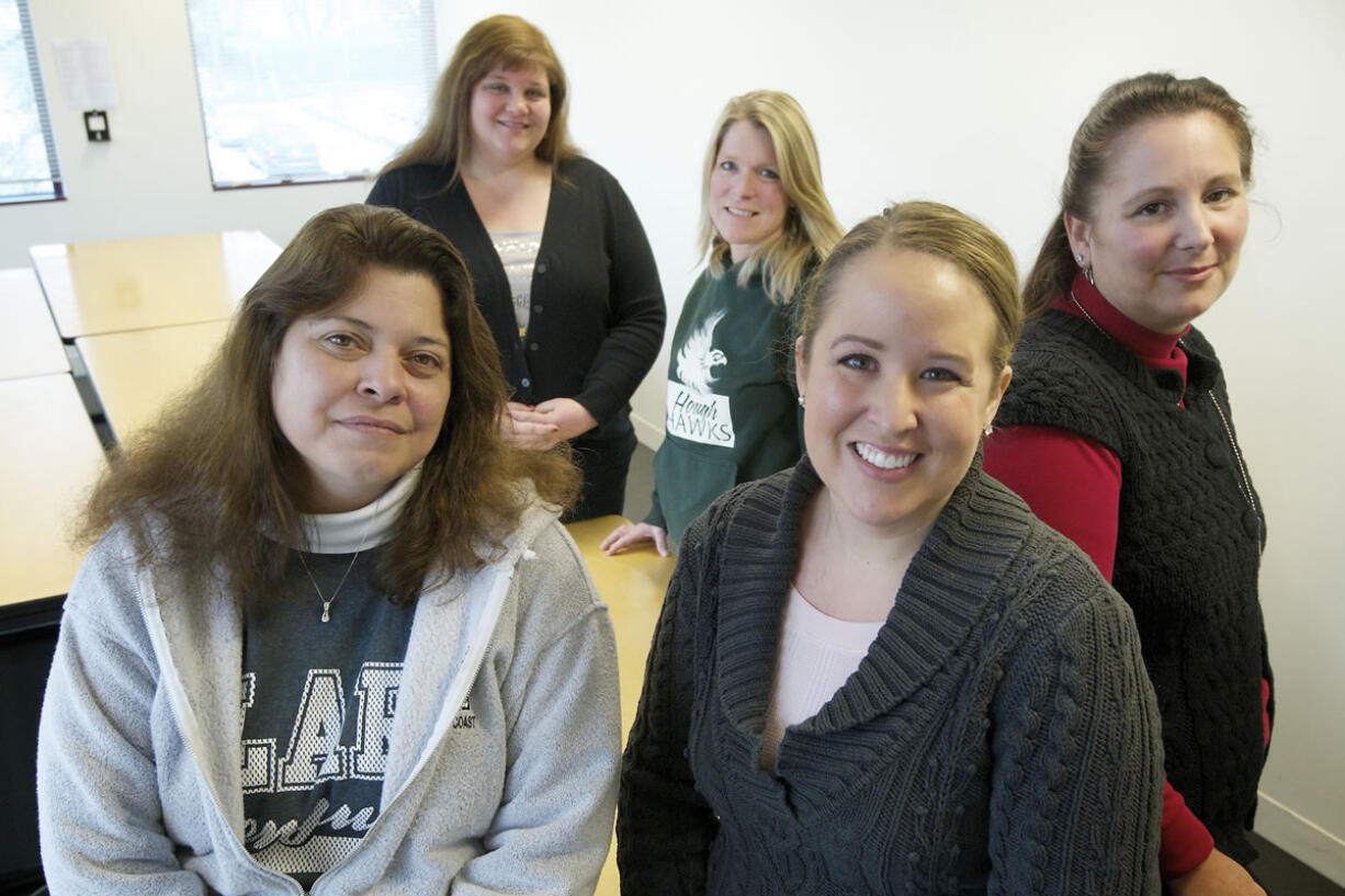 LucyAnn Kendall, clockwise from front left, Catherine MacCallum-Ceballos, Joy Lyons, Angela Riddle and Camille Saari work with West Van for Youth to decrease substance abuse among teens in west Vancouver.