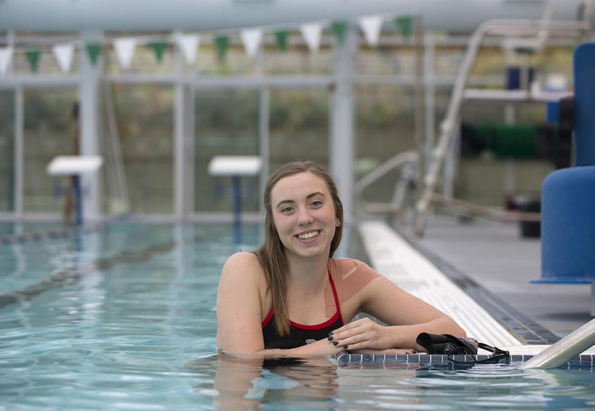 Union's Livi Cox is pictured poolside on Wednesday afternoon, Nov. 4, 2015 at the YMCA.