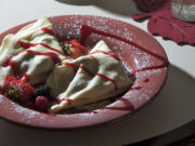 A Ricotta and Fresh Fruit crepe at Savona Coffee House.