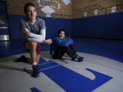 Mountain View wrestlers Kenji Yamashita, left, and Benjamin Dixon credit an offseason camp for helping them place at state last year.