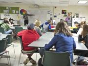 iTech Preparatory Middle School students learn Thursday about the many considerations in designing a school from Casey Wyckoff of LSW Architects.