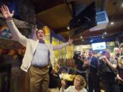 Vancouver Mayor Tim Leavitt thanks supporters after winning the mayors race at an election party Tuesday in Vancouver.