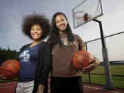 Skyview High School seniors Aubrey Ward-El, left, and Jocelyn Adams are planning to play college basketball next year.