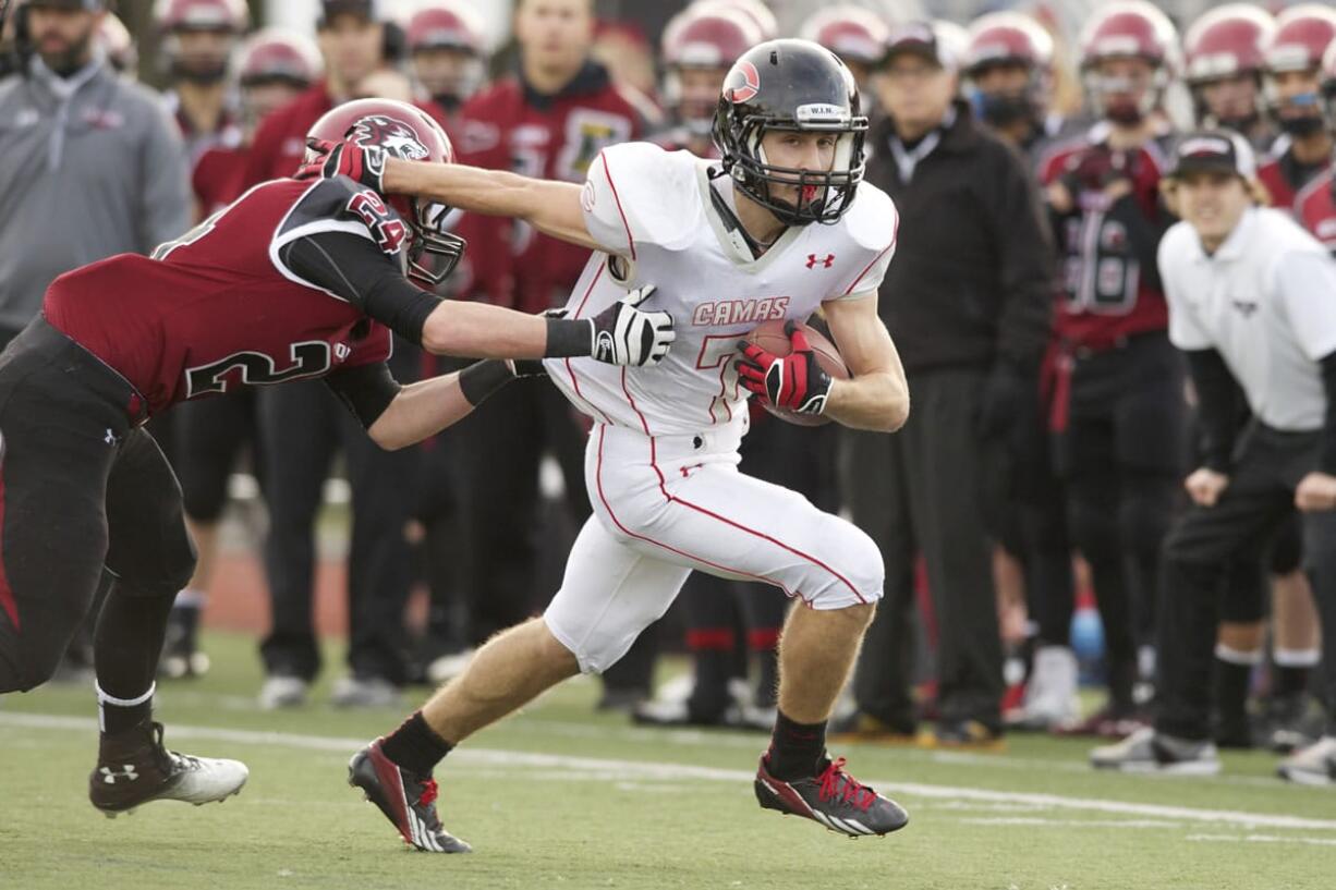 Camas running back Nate Beasley carries the ball against Eastlake at Eastlake High School, Saturday, November 23, 2013. Camas won 47-28.