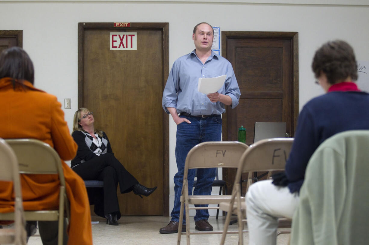 Eric LaBrant, president of the Fruit Valley Neighborhood Association, raised concerns about a proposed oil terminal at the Port of Vancouver as part of a presentation he gave at a meeting Monday