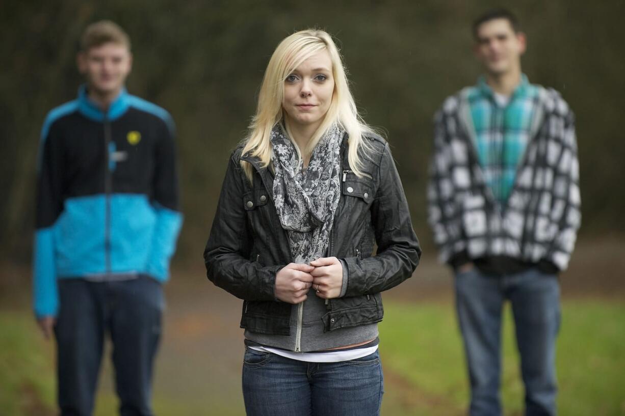 Mandy Cooper has learned she can rely on Matthias Gast, left, and her boyfriend, Jordan Anderson.