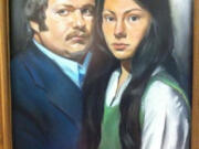 Thieves took this portrait of Esther Short neighborhood resident Kate Budd&#039;s parents, painted during their honeymoon. Budd said she imagines the thieves tossed the painting and hopes someone spots it.