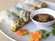 Saigon rolls with chicken are served at the Bamboo Hut in Vancouver on Jan.