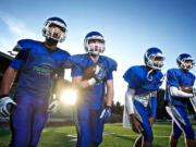 Mountain View running backs, from left, Preston Jones, Austin Mace, Nicolas Wright and Carl Falls have provided the Thunder with a multifaceted rushing attack throughout the season.