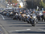 Roughly 150 to 175 riders turned out for the annual Salvation Army Toy Run, and rode from Hazel Dell to the Living Hope Church for the event, which raises money and gathers donated toys for needy local children.