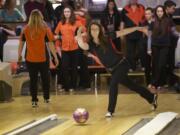 Porsche Chartrand, shown at Tiger Bowl in Battle Ground, was instrumental in getting the Camas bowling program started.