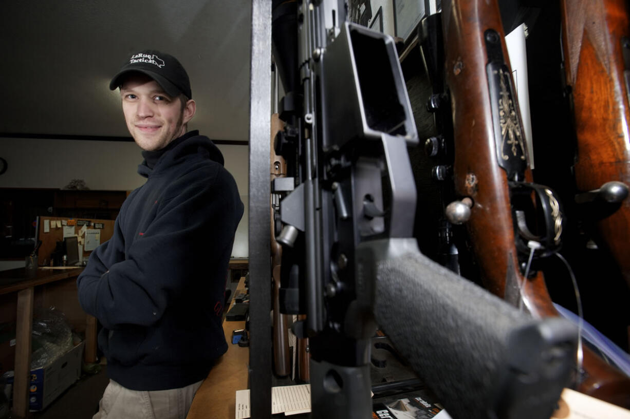 David Seth, owner of Brimstone Gunsmithing in Amboy.