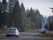 Highway 502 at Northeast 50th Avenue, looking east, in Battle Ground on Sunday, which is part of a 4.5-mile stretch of road that will be widened and upgraded.