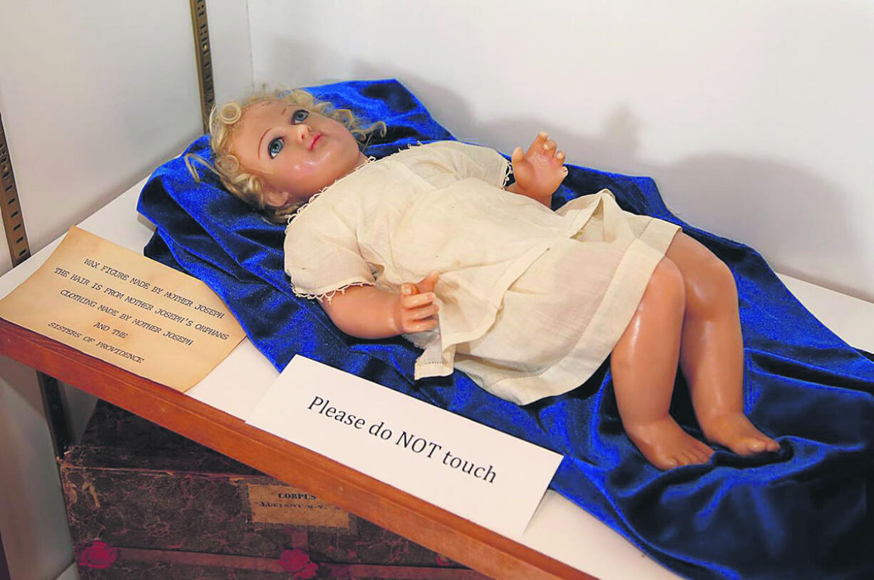 A wax image of the infant Jesus was made by Mother Joseph, the pioneering Sister of Providence.