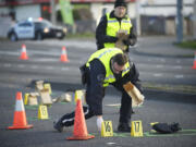 Vancouver police investigate a hit-and-run crash at Fourth Plain Boulevard and Northeast Andresen Road that seriously injured a Vancouver man Thursday.