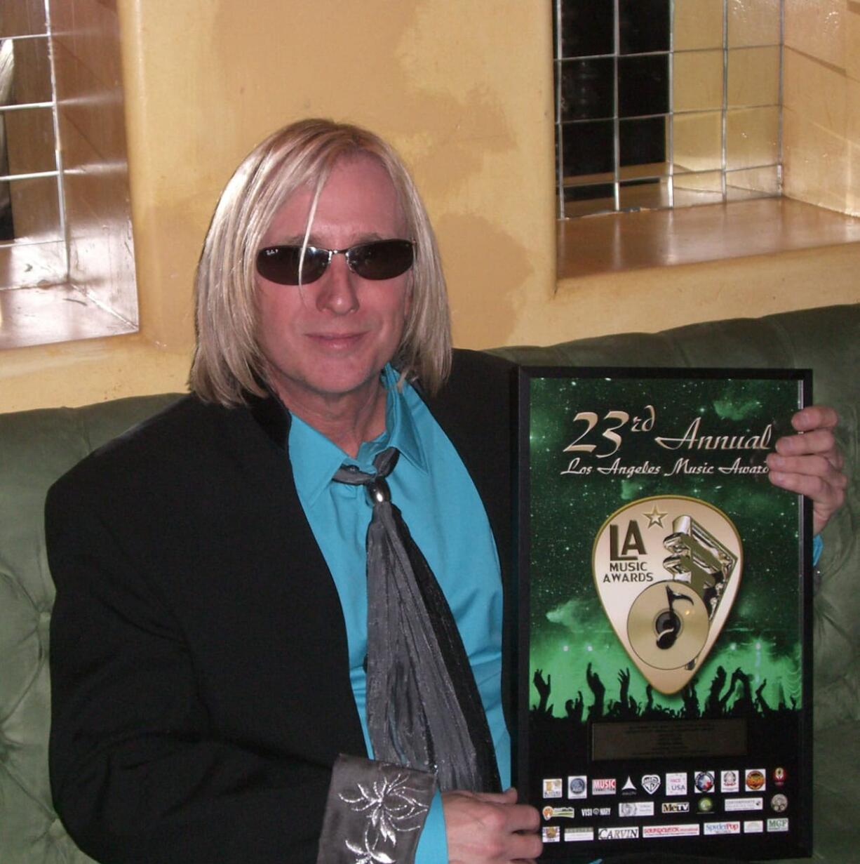 Hollywood: Frank Murray from Vancouver holds the 2013 Los Angeles Music Award he received Nov. 14 in Hollywood.