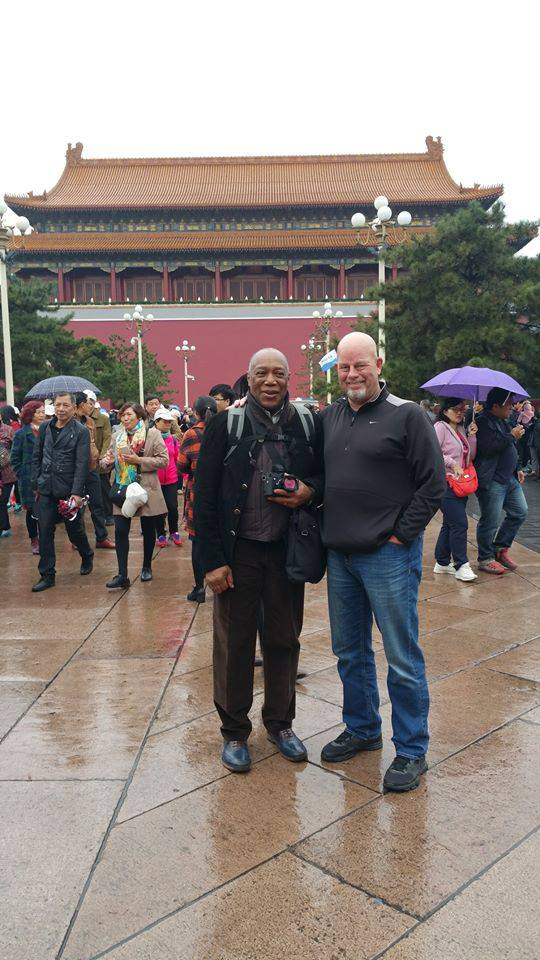 Two jazz drum masters, Billy Cobham, left, and Vancouver native Gary Hobbs, break away from the China Drum Summit in Beijing in October to tour the imperial Forbidden City.