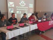 Camas athletes at signing day ceremony