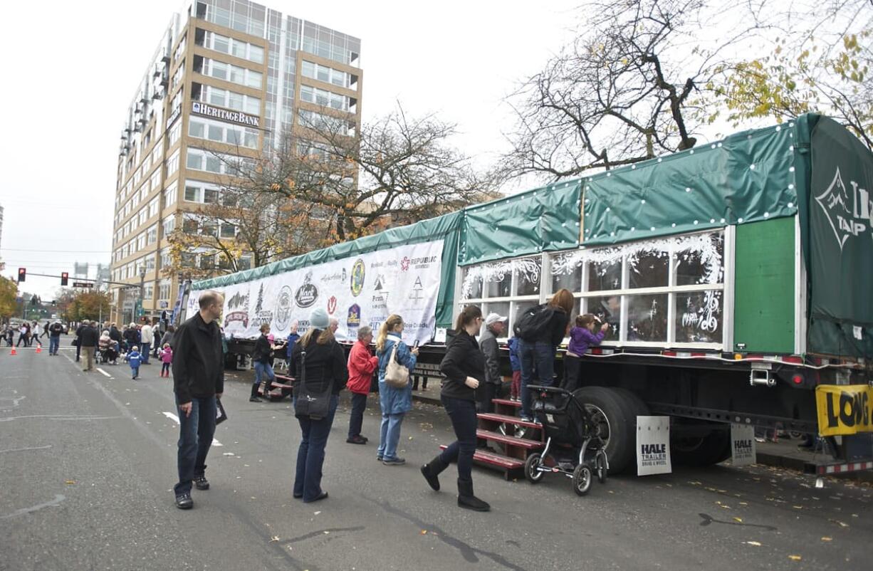 The U.S. Capitol Christmas tree stopped at Heritage Square in Vancouver on its way to Washington, D.C.