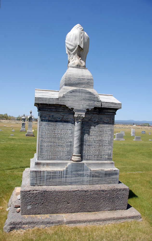 A monument to 43 people who died in the Christmas Eve fire of 1894 was erected in 1898 in the Silver Lake Cemetery in Silver Lake, Ore.