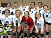 Clark College volleyball team after placing second at the NWAC Championships in Tacoma on Sunday, Nov. 22, 2015.