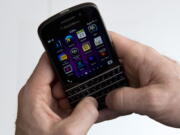 A BlackBerry Q10 smartphone