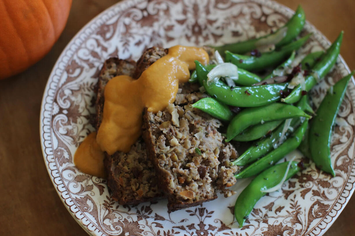 Vegetarian Harvest Roast is bold and substantial, just the anchor vegetarians need to go alongside the mashed potatoes, stuffing and Brussels sprouts.