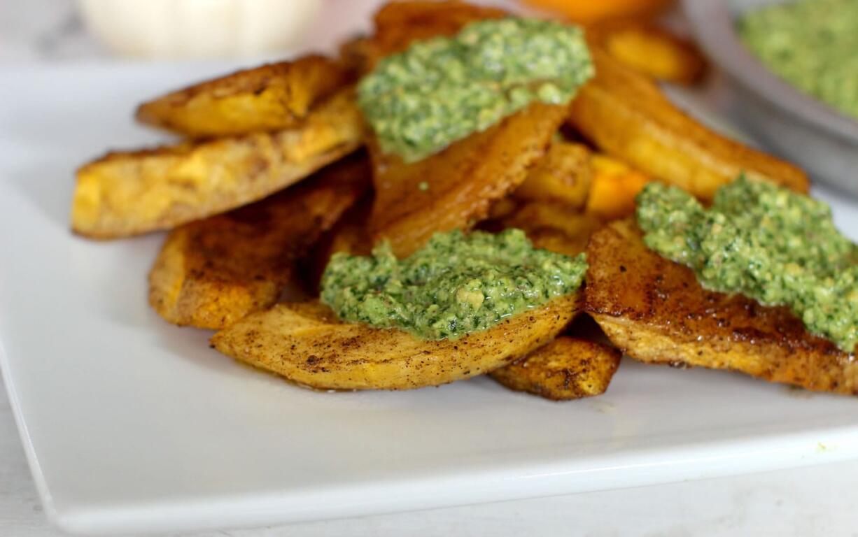 Roast Spiced Pumpkin With Pistachio Chutney (Matthew Mead/Associated Press)