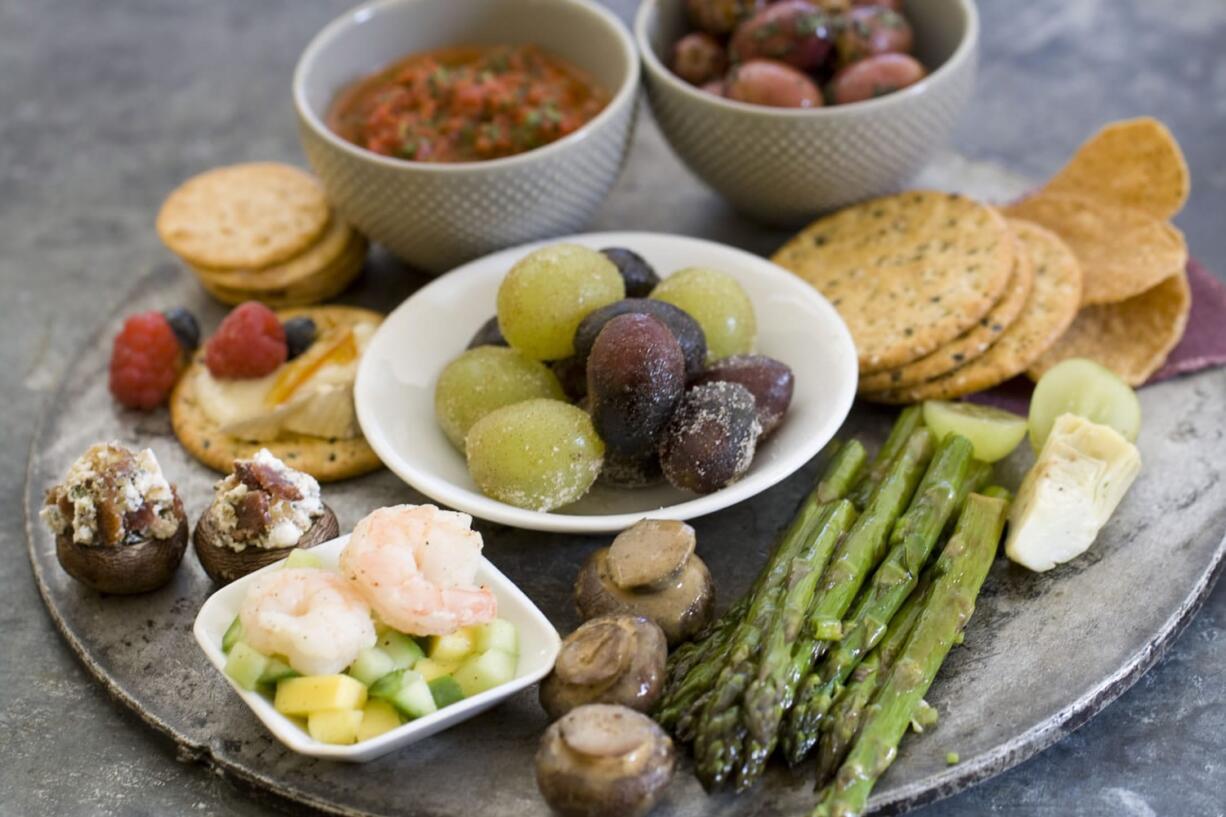 An assortment of easy party foods.