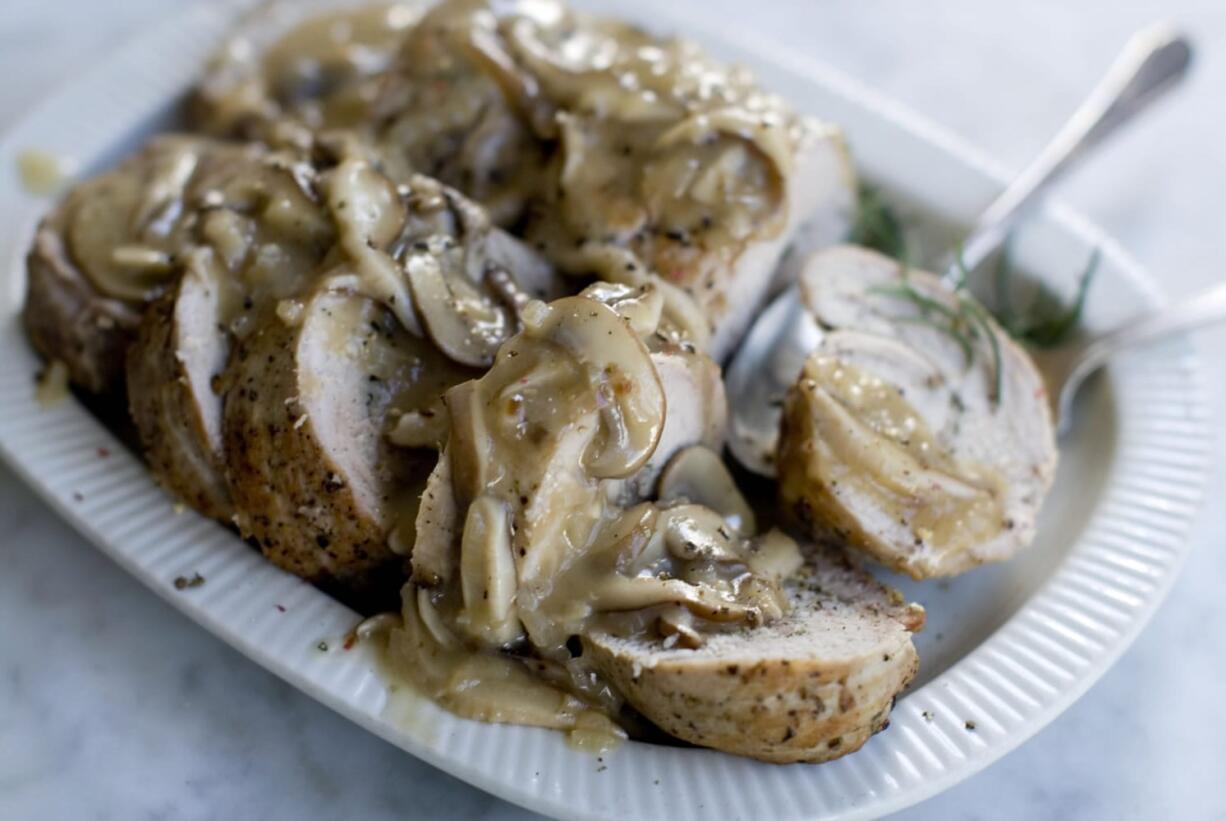 Double Pork Roast With Mushroom Marsala Sauce