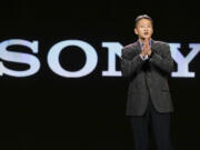 Sony CEO Kazuo Hirai delivers a keynote address at the International Consumer Electronics Show on Tuesday in Las Vegas.