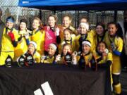 FC Salmon Creek Nemesis girls soccer team after winning the Northwest Champions League under-13 division championship on Sunday.