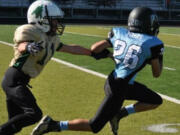 East Vancouver Venom Pop Warner in action Saturday at Doc Harris Stadium.