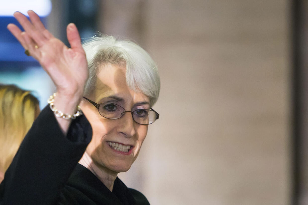 U.S. Under Secretary of State for Political Affairs Wendy Sherman arrives for a meeting with the U.N.