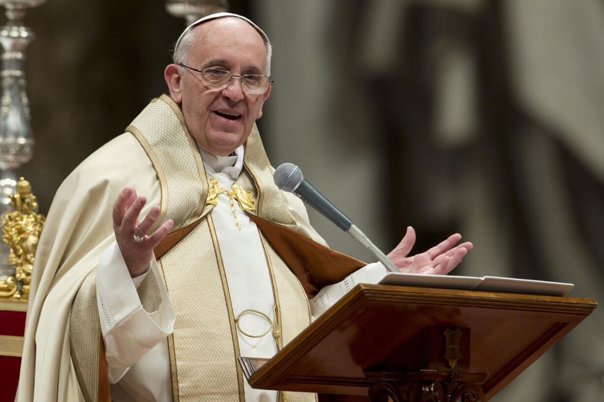 Pope Francis celebrates a Mass in St.