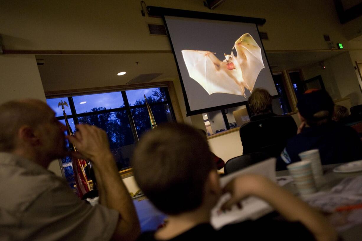 Columbia Springs and Clark County Environmental Services sponsor a bat and owl workshop for kids and parents in 2011 at the Water Resources Education Center.