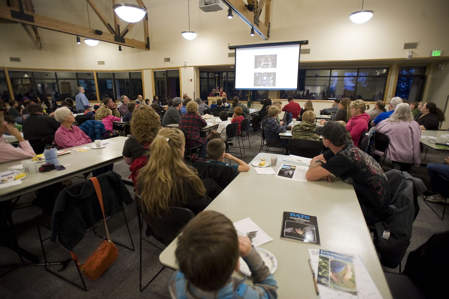 Columbia Springs and Clark County Enviromental Services sponsor a bat and owl workshop for kids and parents at the Water Resources Education Center, Wednesday, October 19, 2011.