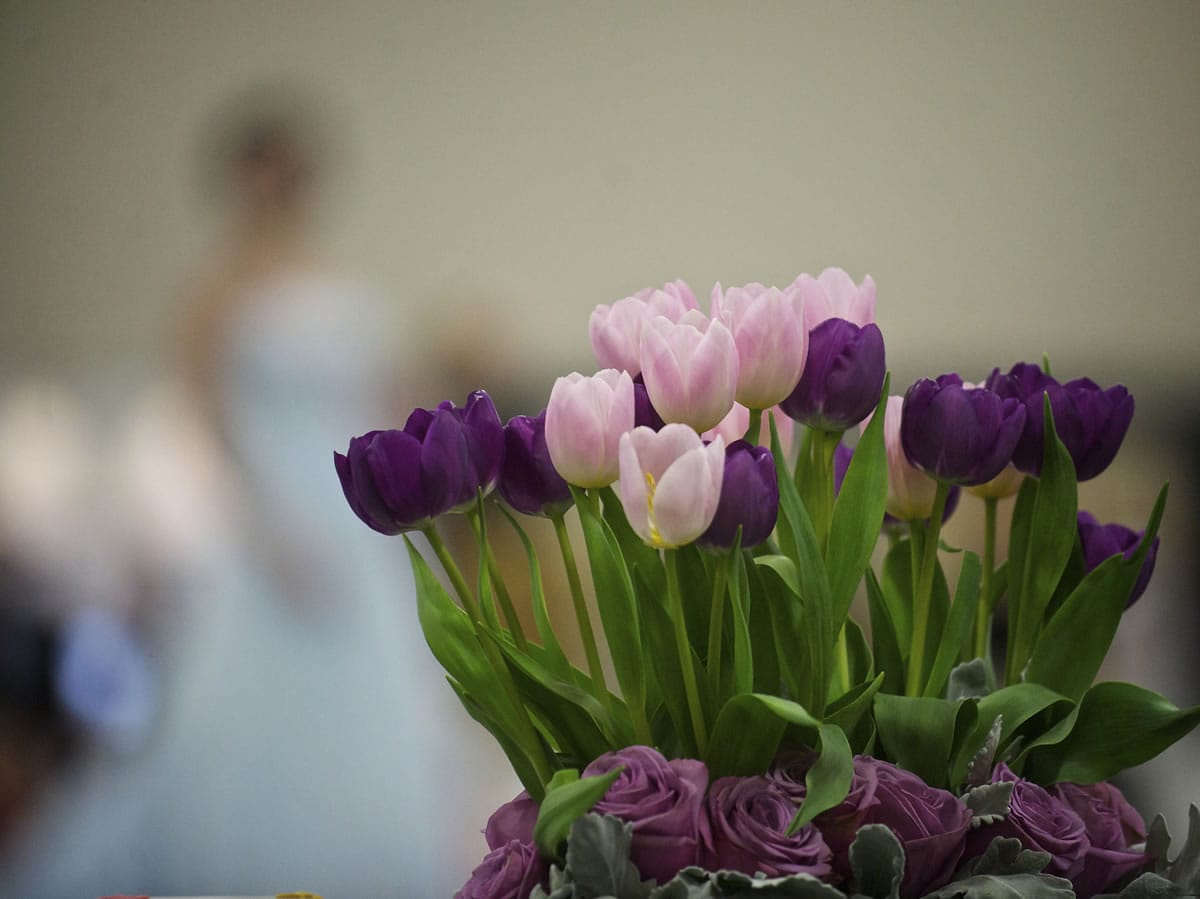 Models walk the runway in the background during a wedding show last year at the Clark County Events Center at the Fairgrounds.