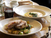 Willem's on Main in Vancouver serves a grilled pork loin and soft polenta salsa verde.