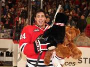 Portland Winterhawks defenseman Keoni Texeira scored the &quot;teddy bear&quot; goal in Saturday's 5-3 win over the Seattle Thunderbirds.