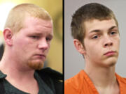 Murder suspects Jonathan Hensey, left, and Shawn Fortner appeared in Clark County Superior Court in February.