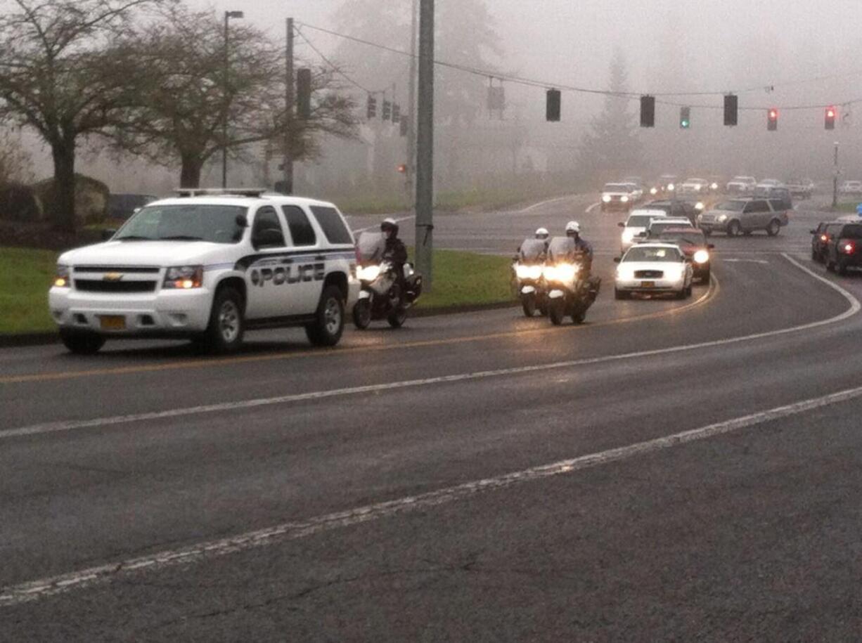 Local police are joining area law enforcement officials to celebrate the life of Oregon City reserve police officer Robert Libke. The procession is scheduled to start at 10:45 a.m.